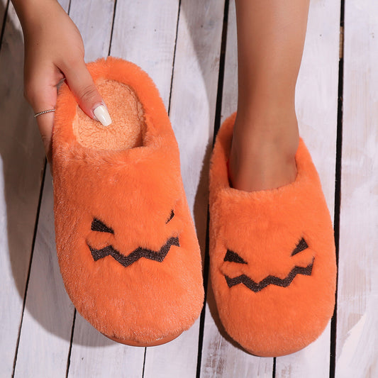 Household Baotou Halloween Pumpkin Cotton Slippers