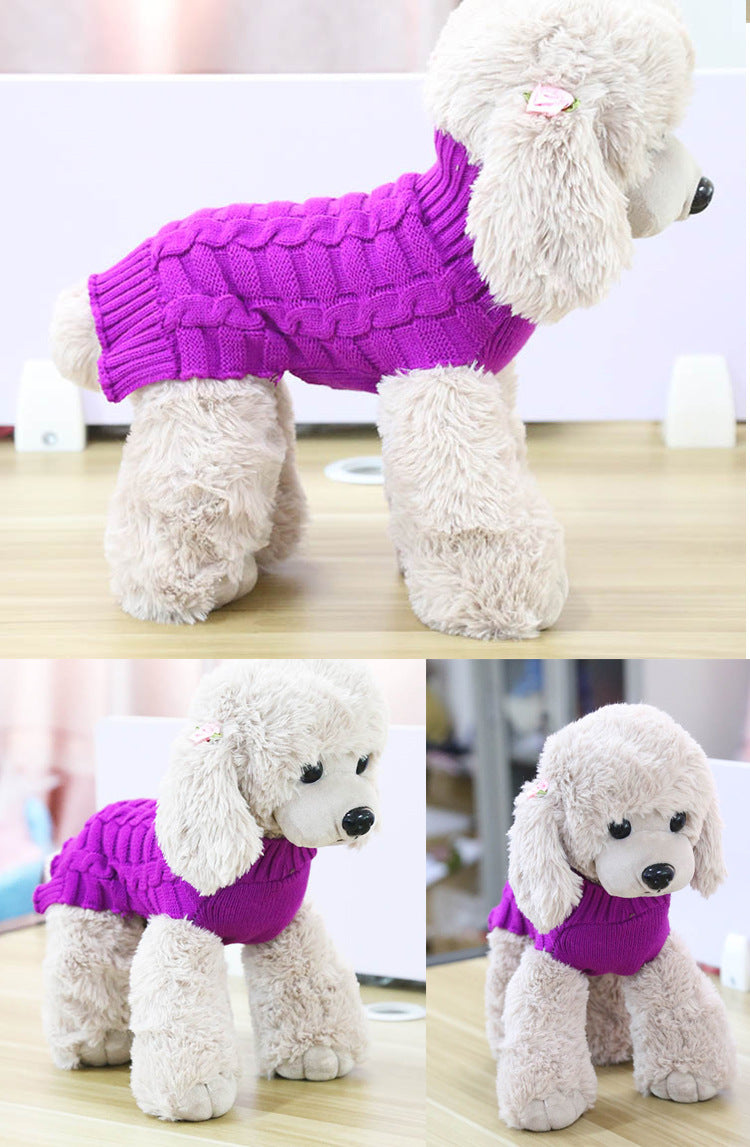 cashmere twisted rope pet sweater dog clothes pet products