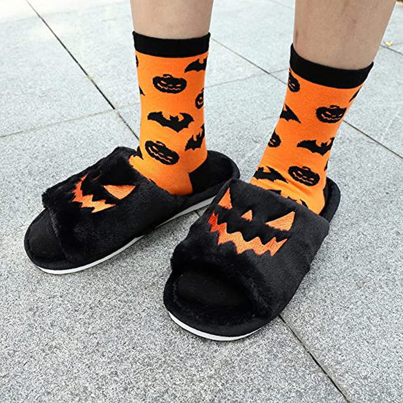 Halloween Shoes Winter Cute Warm Home Slippers Women