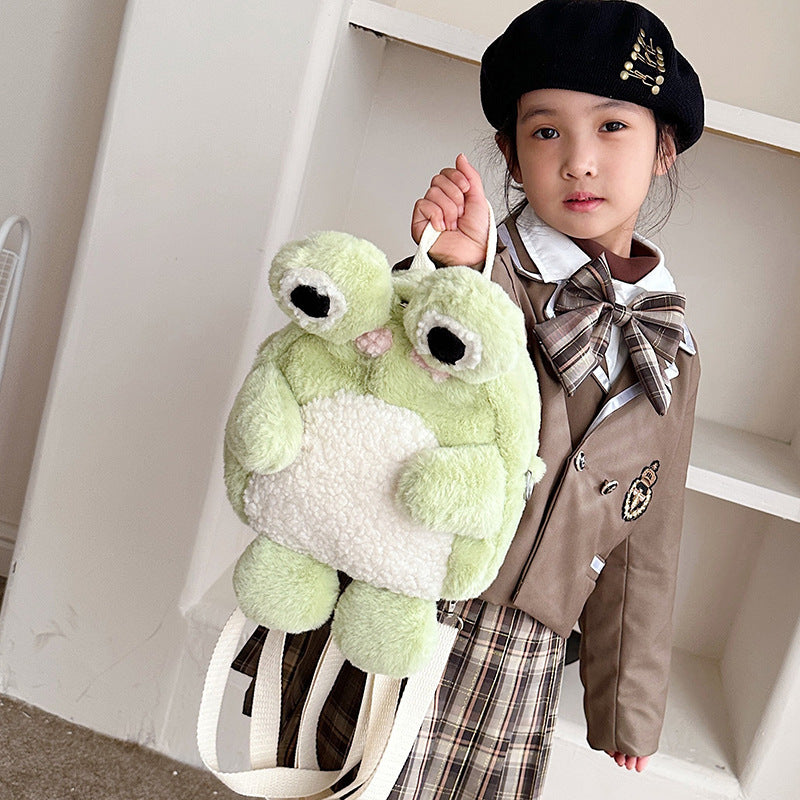 Soft And Adorable Frog Doll Plush Bag