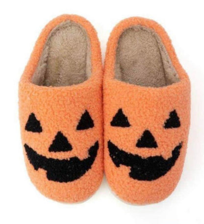 Halloween Pumpkin Grimace Cotton Slippers