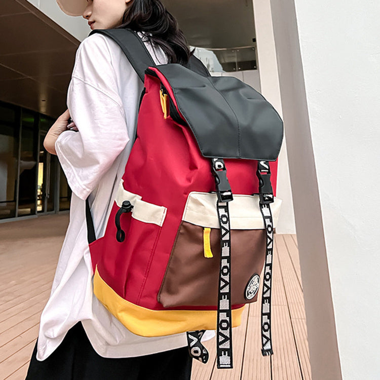 New Color Matching Backpack Fashion Outdoor Travel Bags Men Women