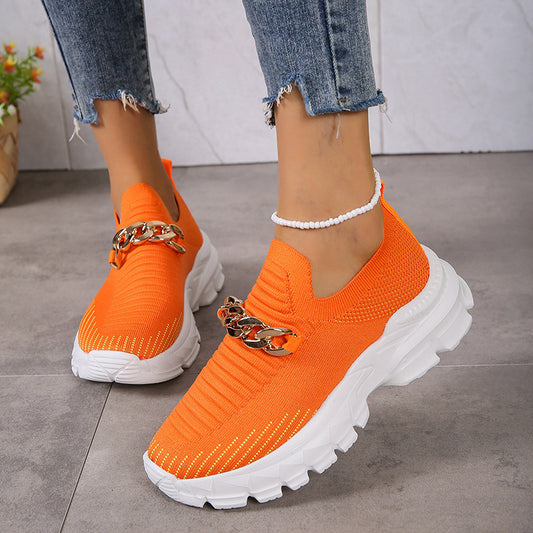 Fashion Chain Design Mesh Shoes For Women