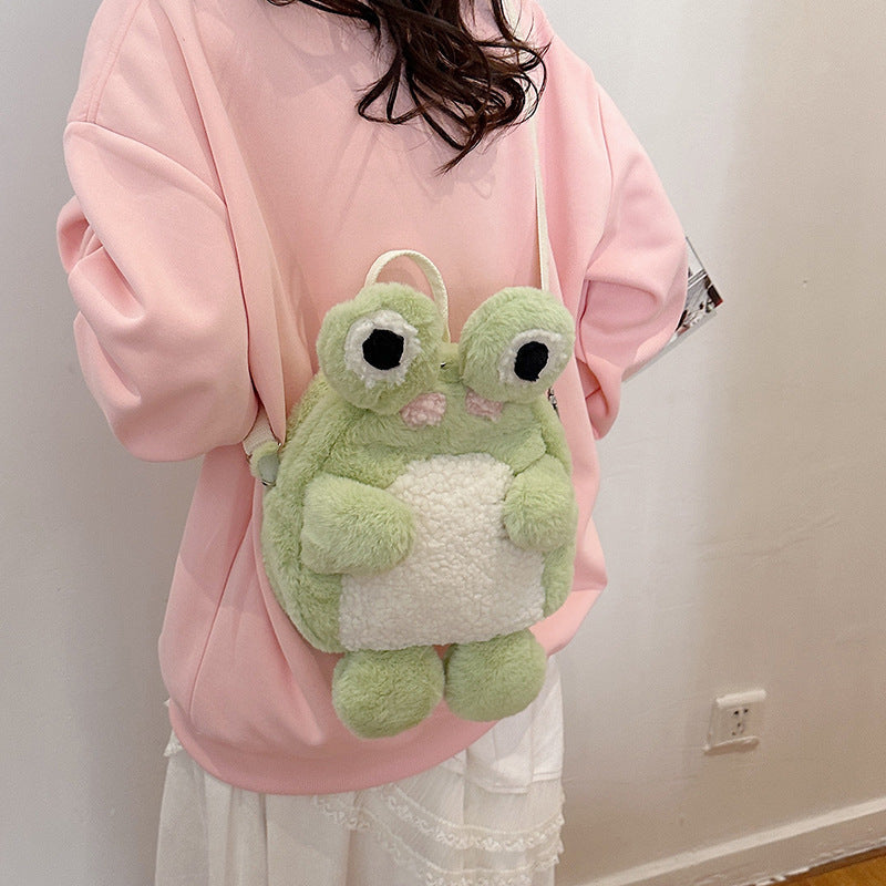 Soft And Adorable Frog Doll Plush Bag