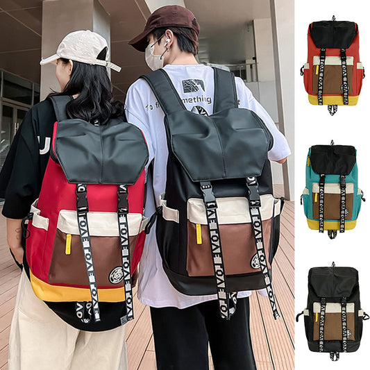 New Color Matching Backpack Fashion Outdoor Travel Bags Men Women