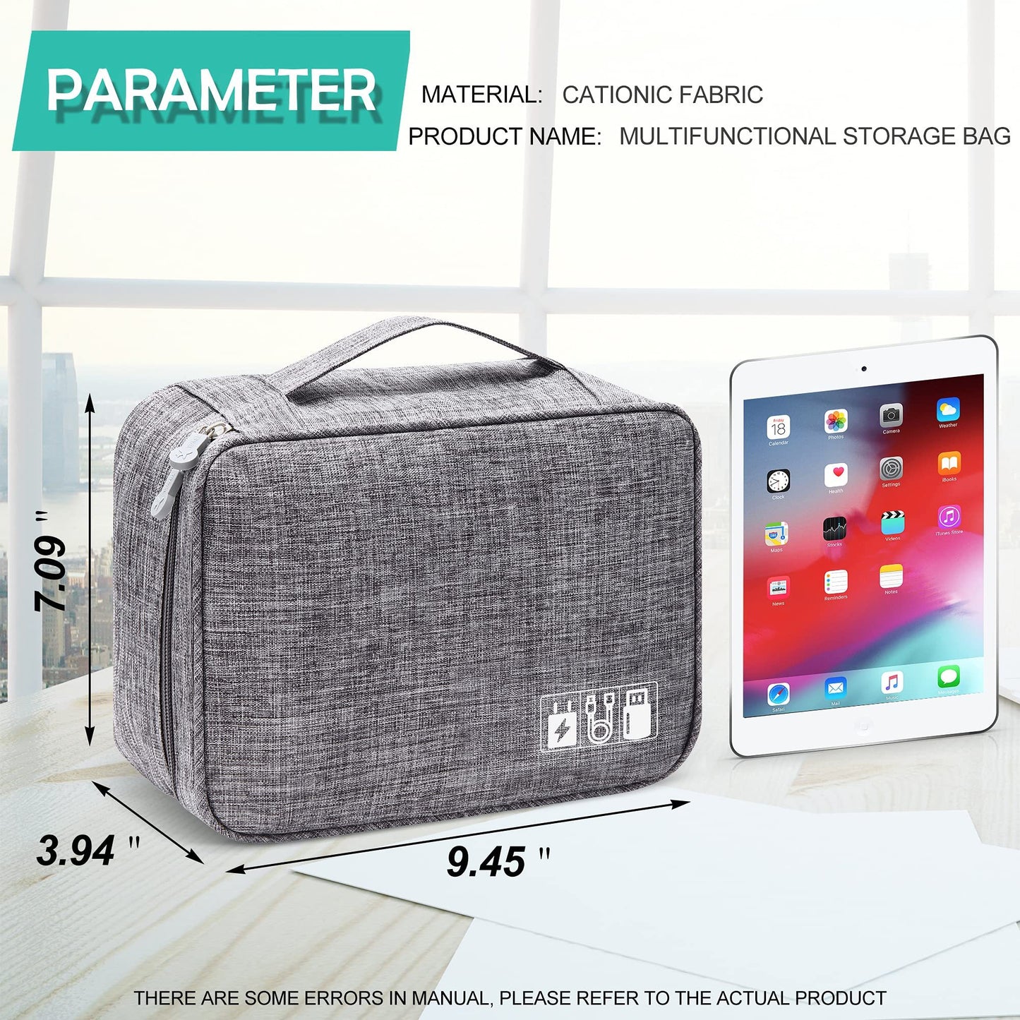 Electronics Organizer Travel Cable Organizer Bag Waterproof Portable Digital Storage Bag