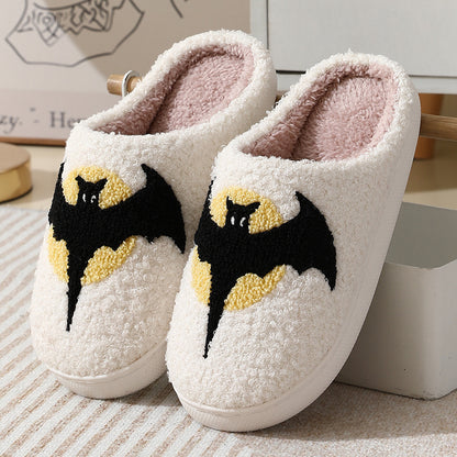 Halloween Bat Cartoon Thermal Winter Cotton Slippers