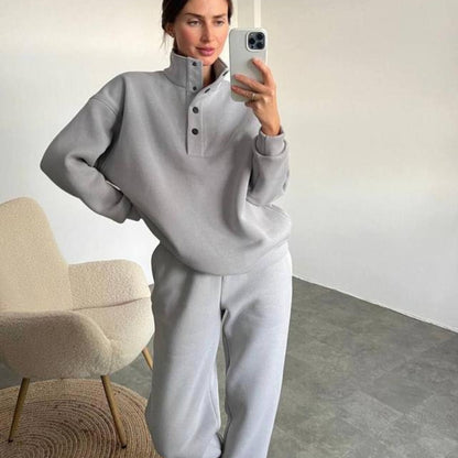 Women's Fashion Solid Color Hoodie Pants Suit