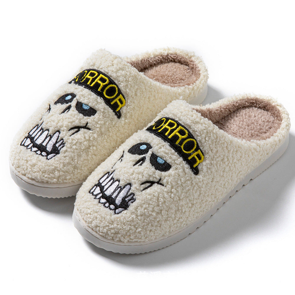 Halloween Cartoon Non-slip Skull Embroidered Slippers