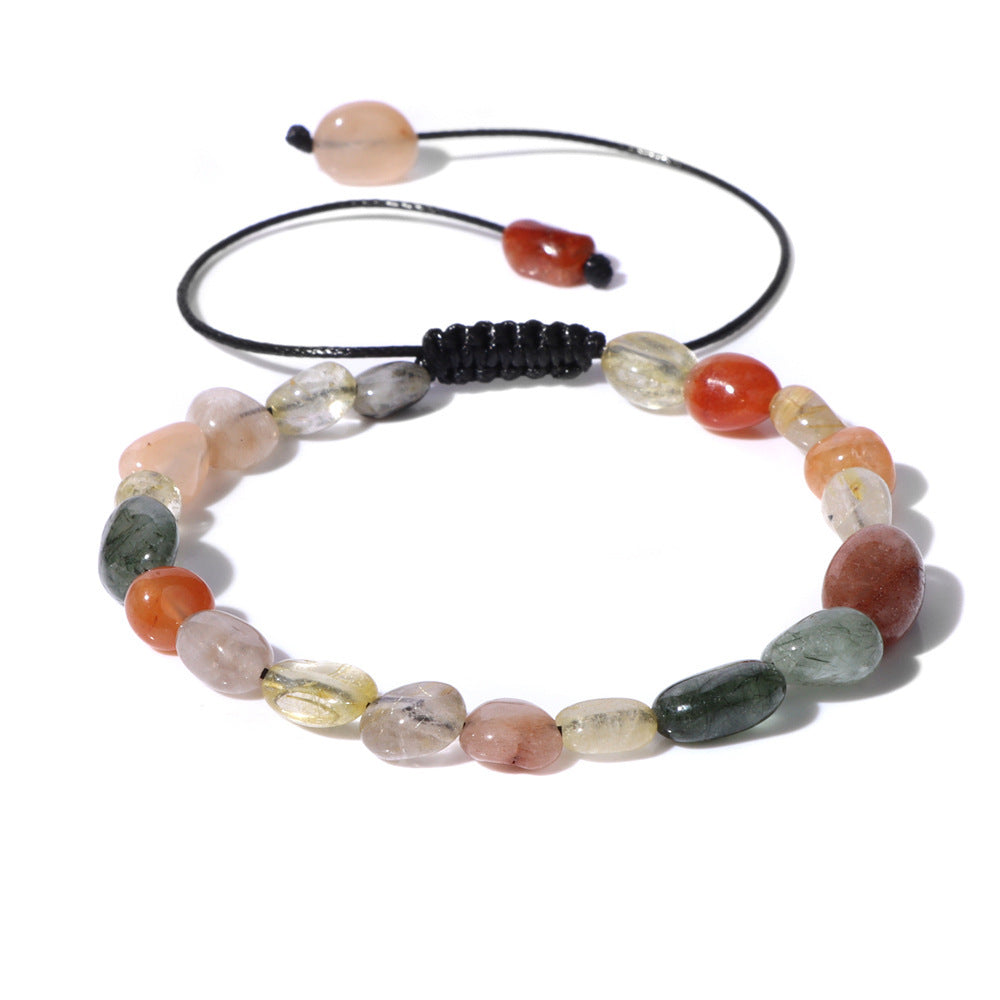 Natural Stone Traveling Irregular Beads Woven Bracelet