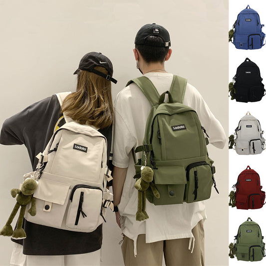 Simple Multi-pocket Backpack Students Anti-theft Junior Bags