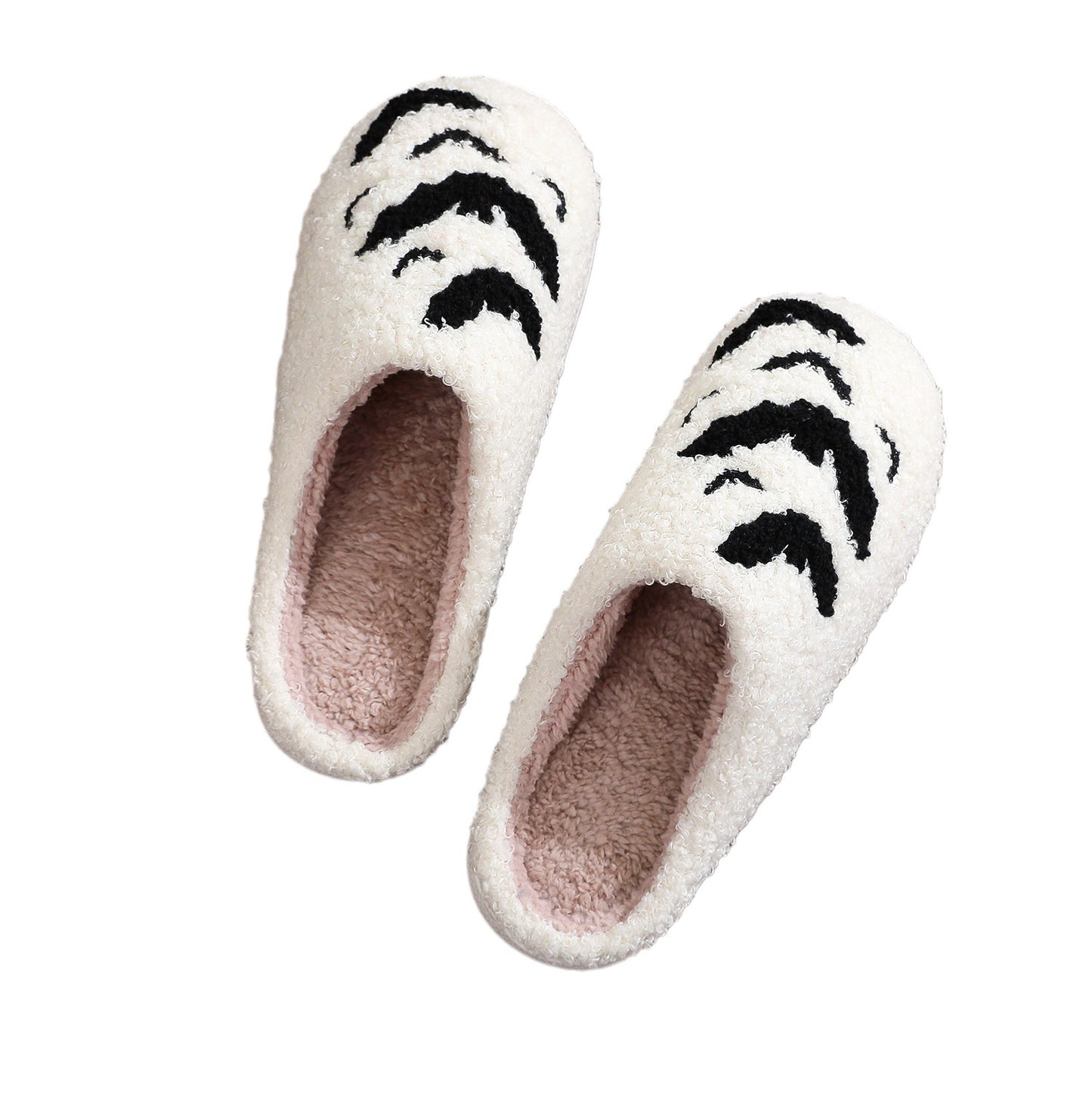 Halloween Bat Embroidery Cotton Slippers Plush Couple's Home Slippers