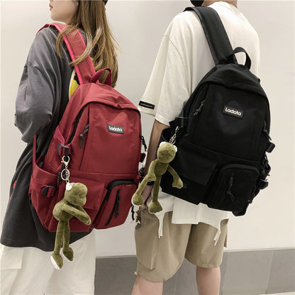 Simple Multi-pocket Backpack Students Anti-theft Junior Bags